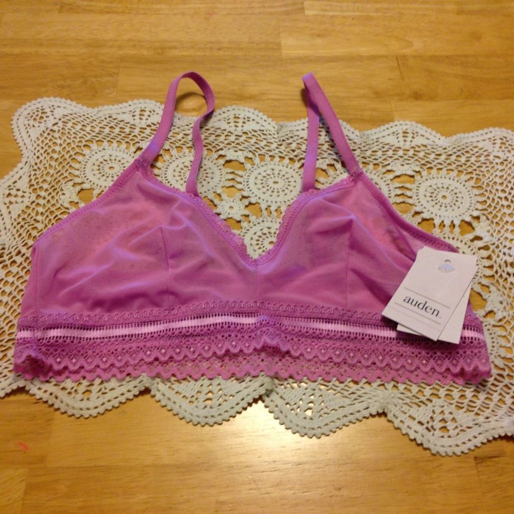 Auden sheer unlined bralette, size  S, pullover